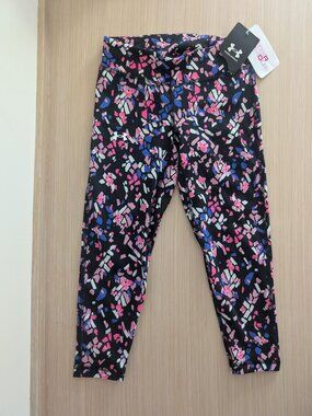 Under Armour Girls Youth Motion Printed Ankle Crop, S, Black Pink White Blue NWT